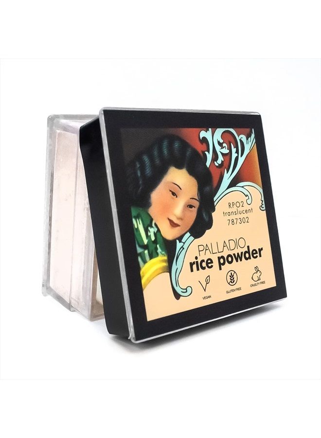 PALLADIO Rice Powder, Translucent, Loose Setting Powder, Absorbs Oil, Leaves Face Looking and Feeling Smooth, Helps Makeup Last Longer For a Flawless, Fresh Look - Image 3