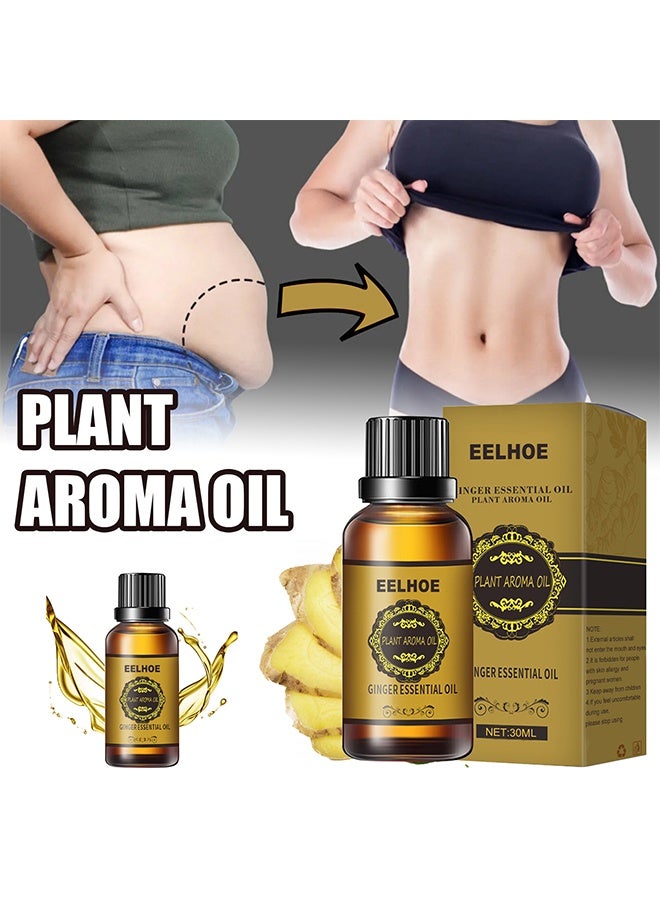 EELHOE Ginger Essential Oil ,Of Essential Oil For Abdominal Fat Removal ,Accelerate Metabolism Burn Calories Beautiful Curve 30ml - Image 2