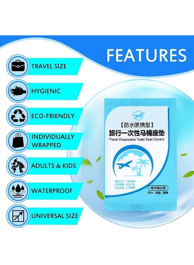 NXT 100 Pack Disposable Plastic Toilet Seat Cover Waterproof and Non Slip Individually Wrapped, for Travel, Toilet Seat Protectors for Toddler Potty Training, Pregnant Mom, Adult - Image 5