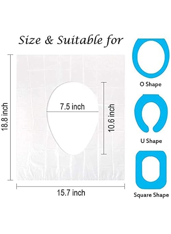 NXT 100 Pack Disposable Plastic Toilet Seat Cover Waterproof and Non Slip Individually Wrapped, for Travel, Toilet Seat Protectors for Toddler Potty Training, Pregnant Mom, Adult - Image 2