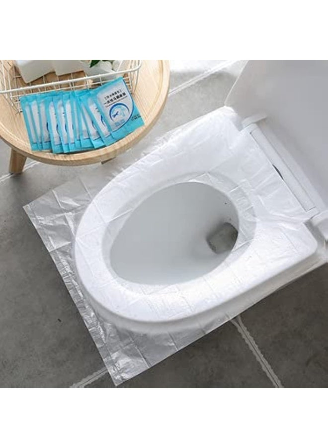 NXT 100 Pack Disposable Plastic Toilet Seat Cover Waterproof and Non Slip Individually Wrapped, for Travel, Toilet Seat Protectors for Toddler Potty Training, Pregnant Mom, Adult - Image 1