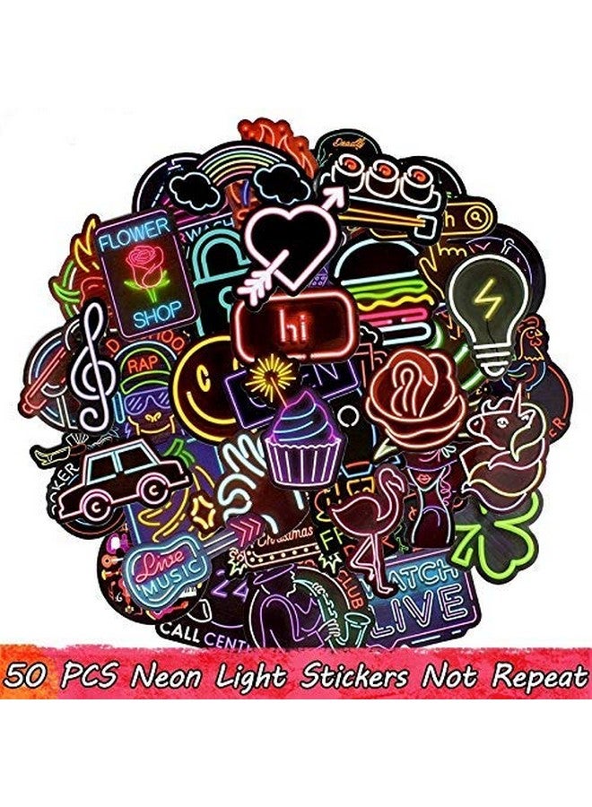 iDream iDream Neon Light Icon Animal Stickers - Vibrant Stickers for Laptops, Water Bottles, Phone Cases, Walls & More - Fun, Creative, and Trendy Decorative Decals - Set of 50 - Image 2