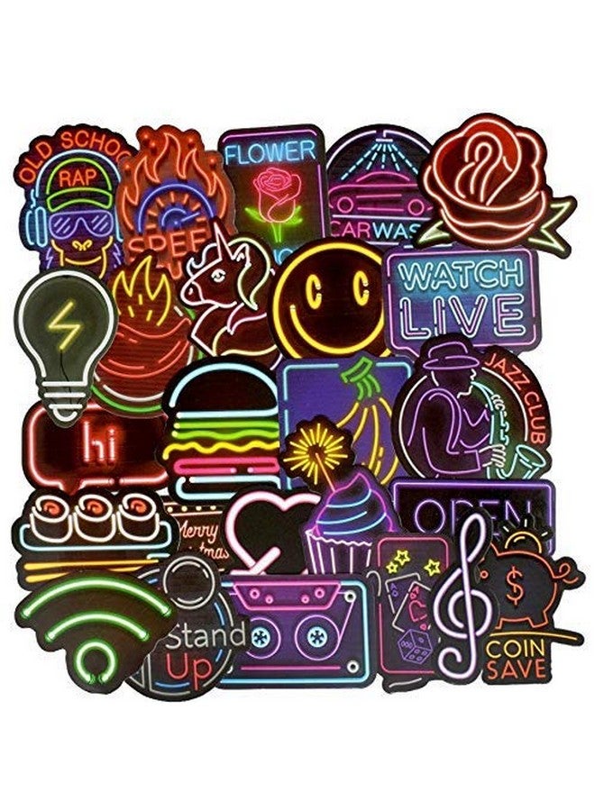 iDream iDream Neon Light Icon Animal Stickers - Vibrant Stickers for Laptops, Water Bottles, Phone Cases, Walls & More - Fun, Creative, and Trendy Decorative Decals - Set of 50 - Image 1