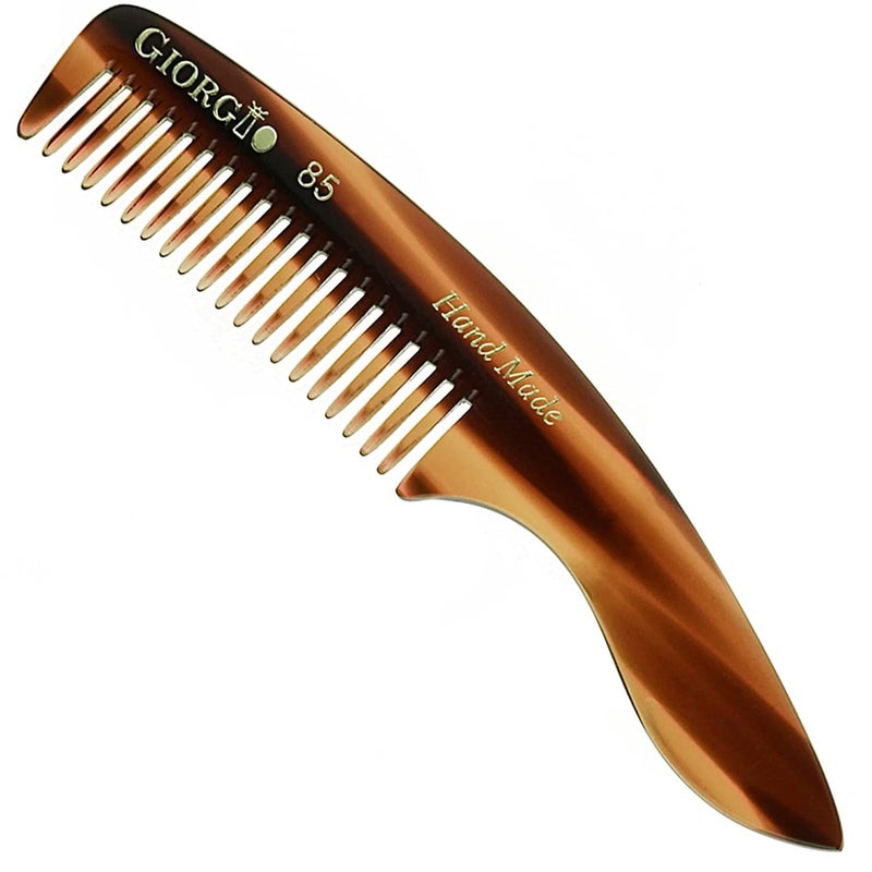 Giorgio G85 Travel Size Mustache and Beard Comb for Men  Small Fine Tooth Pocket Comb for Everyday Hair Care  Sawcut and Hand Polished Pocket Comb and Styling Comb  Handmade Tortoiseshell Comb