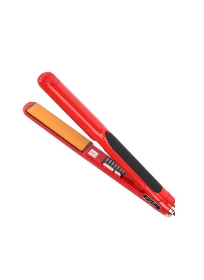ENZO - Hair Care Tool Hair Straightener Fast Heating 2 in 1 Electric Hair Straightener EN-5181 Red - Image 1