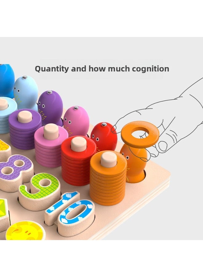 Children's Educational Toys Five-in-one Logarithmic Board Digital Computing Fishing Shape Matching Toys Puzzle-Color:Snowflake Logarithmic Board - Image 5