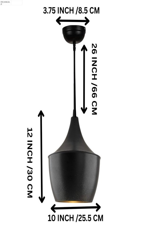Keyplus Modern Black Aluminium Pendant Light for Ceiling, Adjustable Hanging Lamp with E27 Holder, Decorative Indoor Light for Living Room, Kitchen, Dining,(Big) Pack of 2 - Image 3