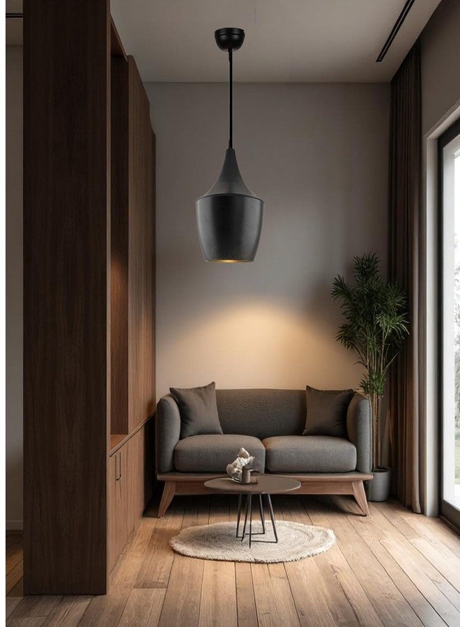 Keyplus Modern Black Aluminium Pendant Light for Ceiling, Adjustable Hanging Lamp with E27 Holder, Decorative Indoor Light for Living Room, Kitchen, Dining,(Big) Pack of 2 - Image 5