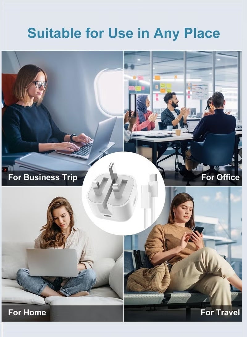 Golau IPhone 35W Fast Charger | USB C Wall Fast Charger with 1M Type C to C Charging Cord Compatible with IPhone 17/16/15/Pro Max/Pro/Plus and all Type C Mobile - Image 5