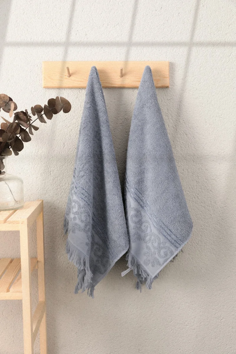 فافورا Ottoman 2-Piece Hand and Face Towel 50x90 - Grey