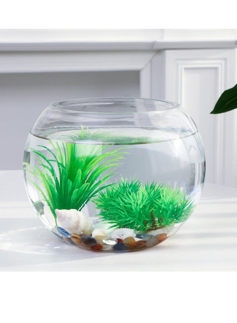 وعاء زجاجي دائري لحوض السمك ، فازة صغيرة، قطر 25 سم - Image 1