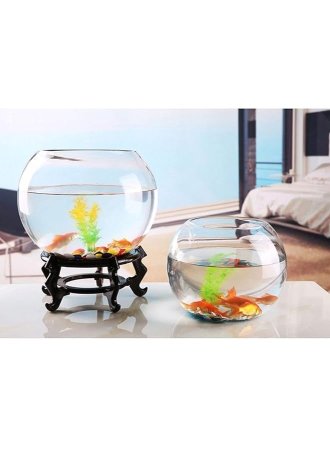 وعاء زجاجي دائري لحوض السمك ، فازة صغيرة، قطر 25 سم - Image 3