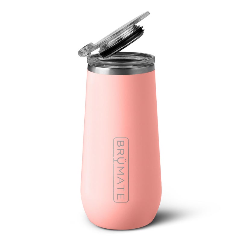 BrMate 12oz Insulated Champagne Flute With FlipTop Lid  Made With Vacuum Insulated Stainless Steel Guava