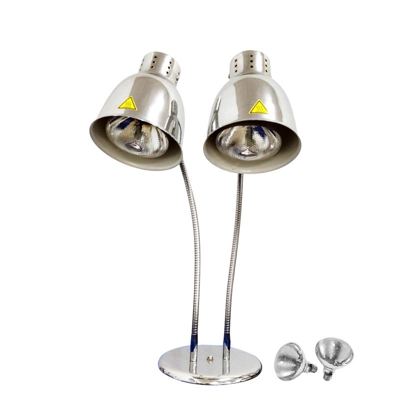 KOUWO KOUWO Food Heat Lamps with Dual 250w Bulbs Food Warmer Lights Food Heating Warmer Lamp Restaurant Kitchen Buffet Warmer Table Double Head 