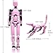 masijssa T13 3D Action Figures Set Titan 13 Action Figure Dummy 3D Printed Robo MultiJointed Movable Toy with Full Articulation for Collectors Desktop Assembly Completed Pink Black Figure Dog - Image 4