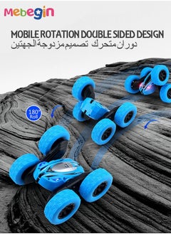 MEBEGIN RC Car Remote Control Stunt Car Double Sided Rotating Tumbling Remote Control Car Children's Toy Boy,Blue  - Image 5