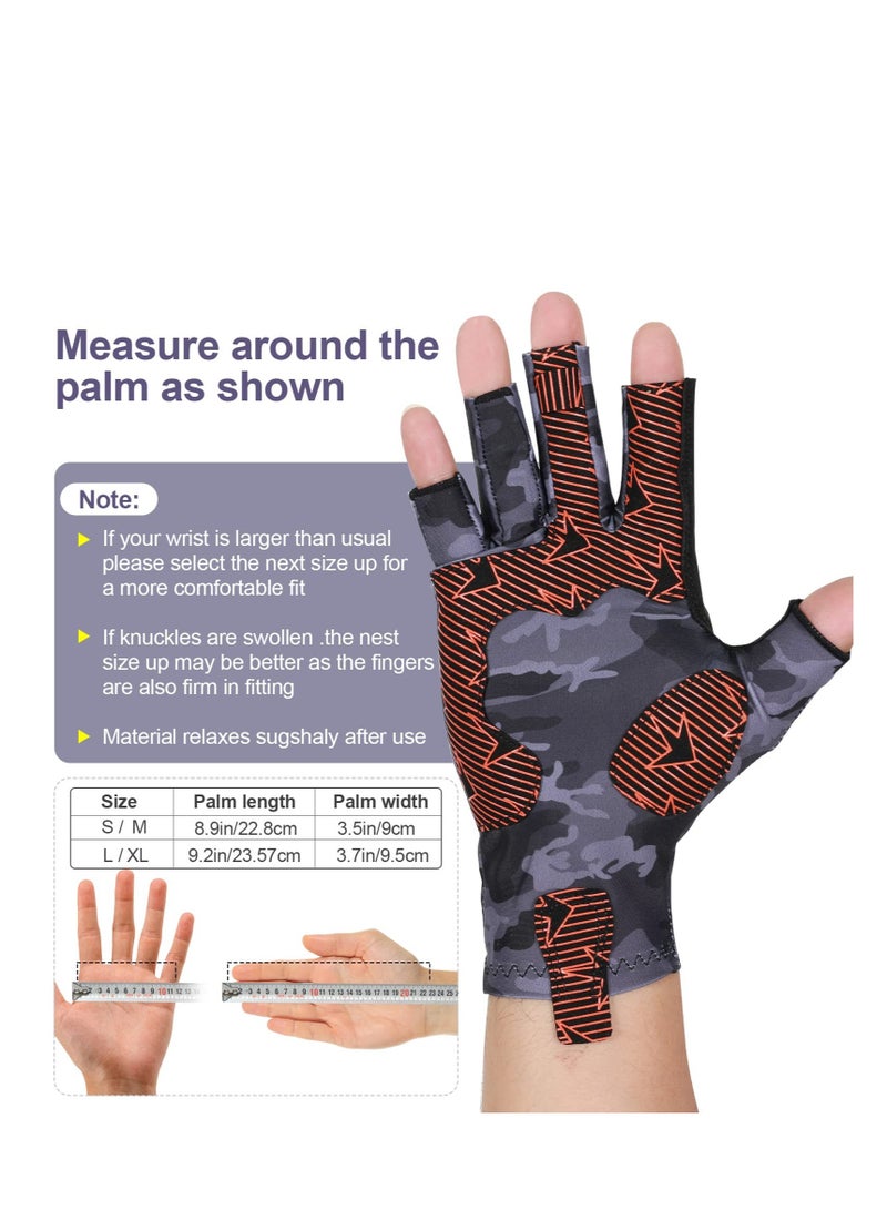 SOLARAE Camouflage Fishing Gloves, Fishing Gloves with Silicone, Pro Anti-Slip Sun Protection, Breathable Lightweight Fishing Archery Accessories Hunting Outdoors - Image 4