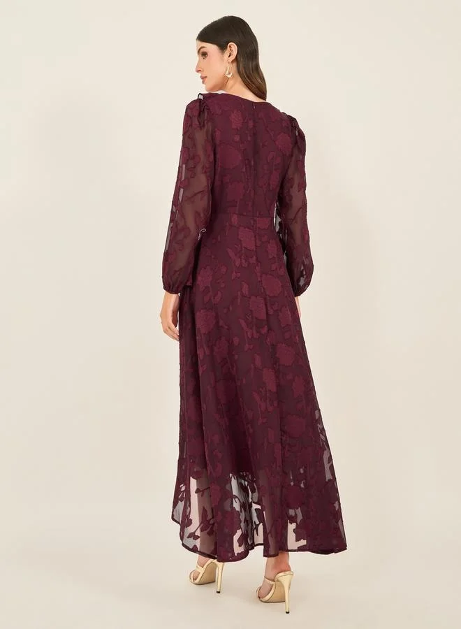 Styli Floral Ruffle Midi Dress