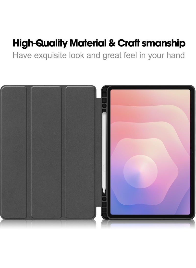 VKL Tablet Case for Samsung Galaxy Tab S11 11 inch 2025 (SM-X730/SM-X736B), Tri-Fold PU Leather Case with Auto Wake/Sleep, Soft TPU Back Cover Built-in Pen Holder (Dark Blue) - Image 3