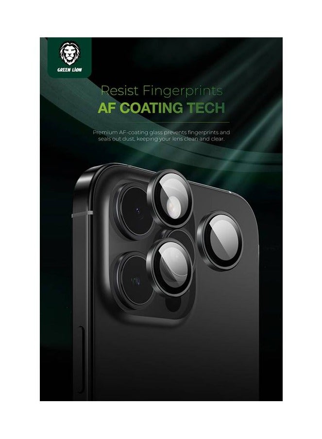GREEN LION iPhone 16 Pro & 16 Pro Max Silicone Camera Lens Protector / High Transparency / Full Coverage - Black - Image 2
