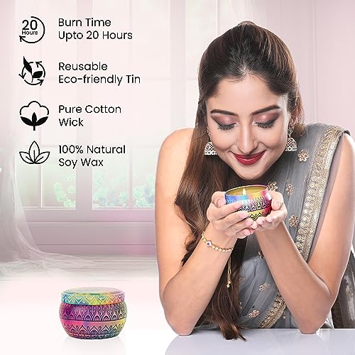 BRYAN  CANDY Bryan & Candy Scented Candles Gift Set for Women & Men, Neroli & Honeycomb 100 gm Each Soy Wax Eco Friendly Printed Tin - Image 4
