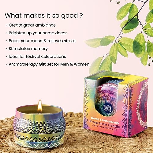 BRYAN  CANDY Bryan & Candy Scented Candles Gift Set for Women & Men, Neroli & Honeycomb 100 gm Each Soy Wax Eco Friendly Printed Tin - Image 3