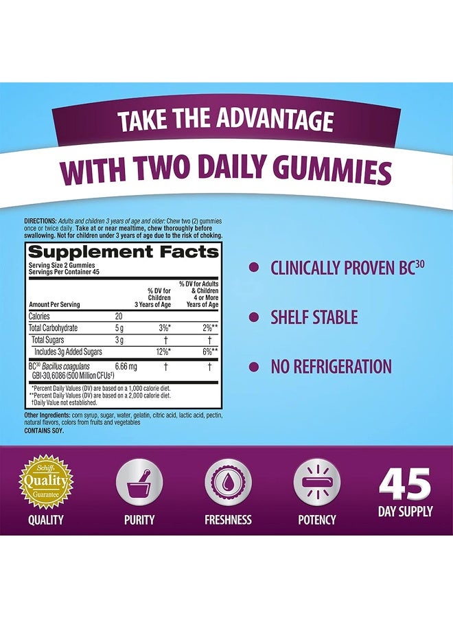 Digestive Advantage Probiotic Gummies For Digestive Health, Daily Probiotics For Women And Men, Support For Occasional Bloating, Minor Abdominal Discomfort And Gut Health, 2X90Ct Bottles Superfruit - Image 4
