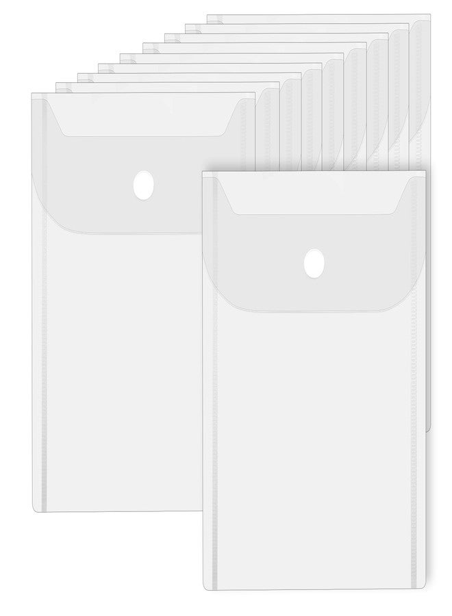 Alrhso 10 PCS Clear Envelopes Pouch 7 x 5 Inches Clear Plastic Envelopes with Snap Closure Waterproof Plastic Envelope for Office School Documents Sticker, Photo Storage Folder, Receipt Holder - Image 1