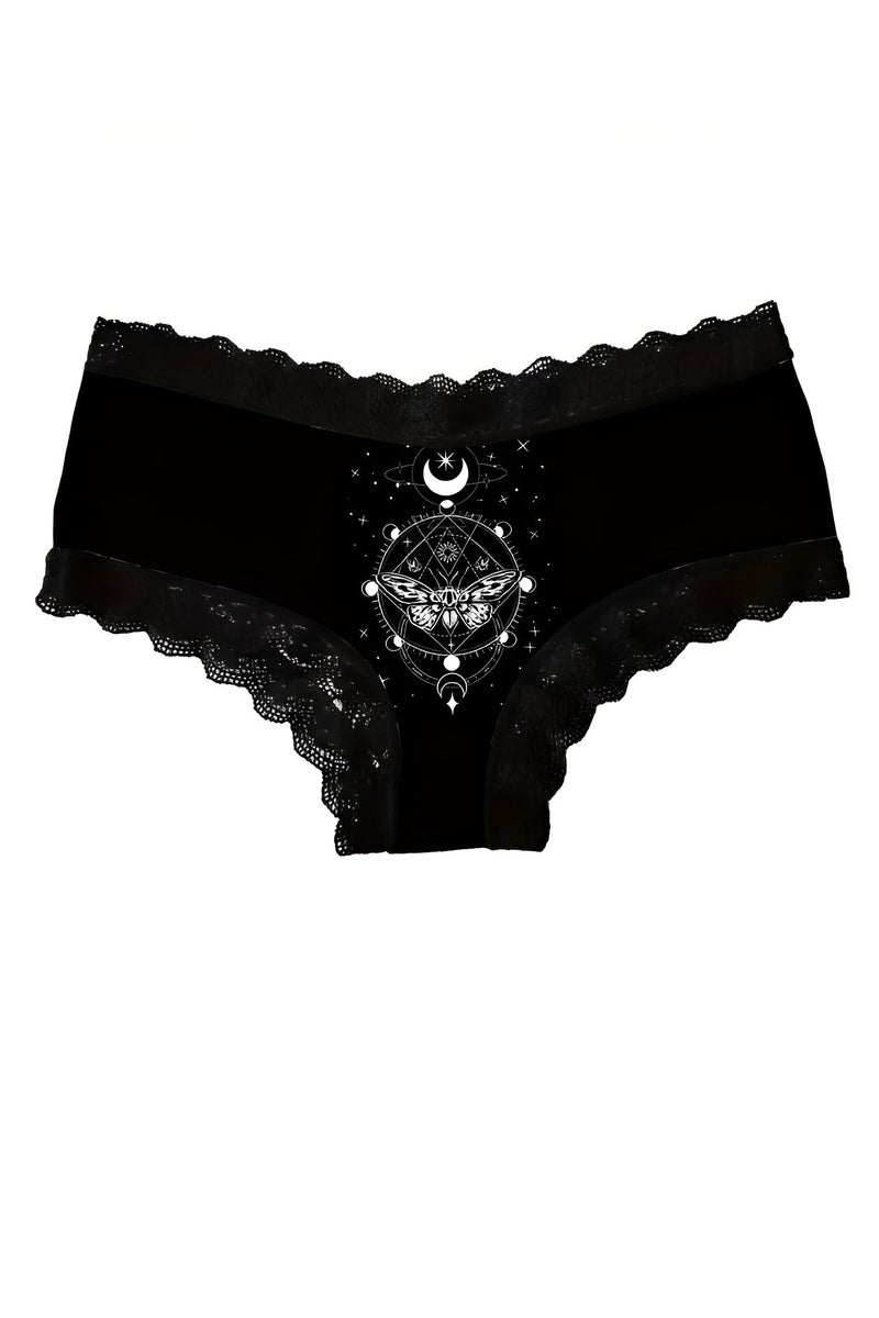 Charlie Exclusive Women's Gothic Panties – 3 Pack – Size M – Black Lace Underwear with Snake, Butterfly & Bat Designs – Soft Breathable Fabric for All-Day Comfort – Unique Dark Aesthetic Lingerie with Celestial & Nature-Inspired Prints – Stylish & Comfortable Briefs for Women – Durable Stretch Material with Elegant Lace Trim – Perfect Gift for Gothic Fashion Lovers – Mysterious & Feminine Underwear Set for Everyday Wear or Special Occasions – Limited Stock - Image 5