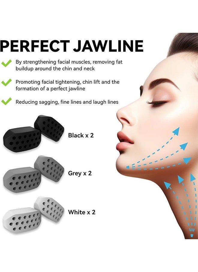 HY 6 PCS Jaw Exerciser for Men & Women, 3 Resistance Levels, Silicone Jawline Exerciser, Jaw Trainer Strengthener, Jawline Shaper, Jaw Line Exercise  - Image 5