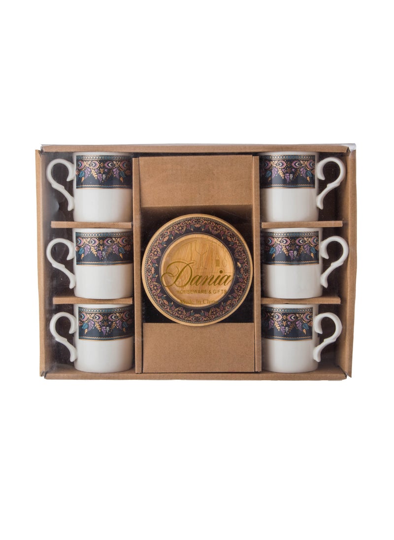 Dania A Set of Wooden Coffee Cups And Saucers 6 Cups + 6 Saucers  - Image 3