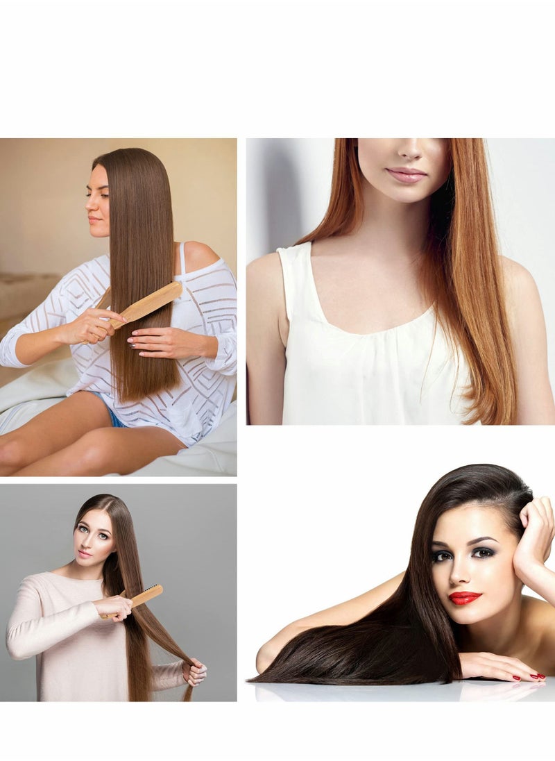 Y&D Bristles Clamp Hair Brush Straightener Double Sided Straightening Comb Handmade 100% Natural Wood  - Image 4