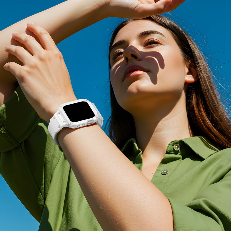 Black Compatible Sport Bumper Case Strap For Ultra 49mm Compatible With Iwatch 46mm 45mm 44mm 42mm 41mm 40mm 38mm For S11 S10 SE S9 S8 S7 S6 S5 S4 S3 Ultra 3 Ultra 2 Men Women - Image 4