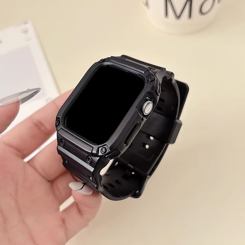 Black Compatible Sport Bumper Case Strap For Ultra 49mm Compatible With Iwatch 46mm 45mm 44mm 42mm 41mm 40mm 38mm For S11 S10 SE S9 S8 S7 S6 S5 S4 S3 Ultra 3 Ultra 2 Men Women - Image 5