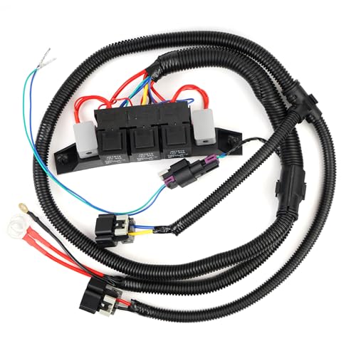 BHB Dual Speed Electric Fan Control Wiring Harness Kit Compatible with Chevy Silverado Suburban Tahoe Avalanche Cadillac Escalade GMC Yukon Sierra Stand Alone Electric Fan Harness Replace 674-00923 - Image 1