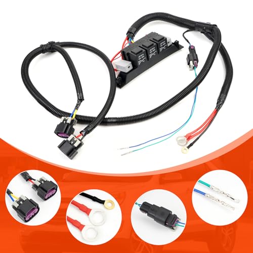 BHB Dual Speed Electric Fan Control Wiring Harness Kit Compatible with Chevy Silverado Suburban Tahoe Avalanche Cadillac Escalade GMC Yukon Sierra Stand Alone Electric Fan Harness Replace 674-00923 - Image 4