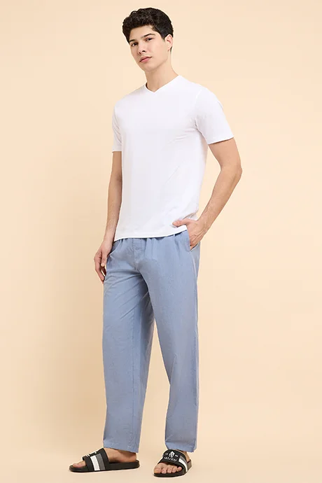 أر أند بي Solid Lounge Pants with Drawstring Waist