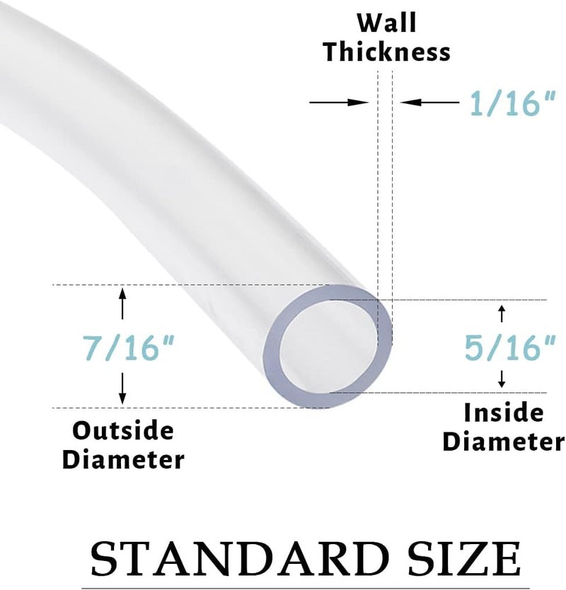 DAVCO 5/16" ID x 50ft Clear Vinyl Tubing, Low Pressure Flexible PVC Tubing, Heavy Duty UV Chemical Resistant Lightweight Plastic Vinyl Hose, BPA Free and Non Toxic - Image 2