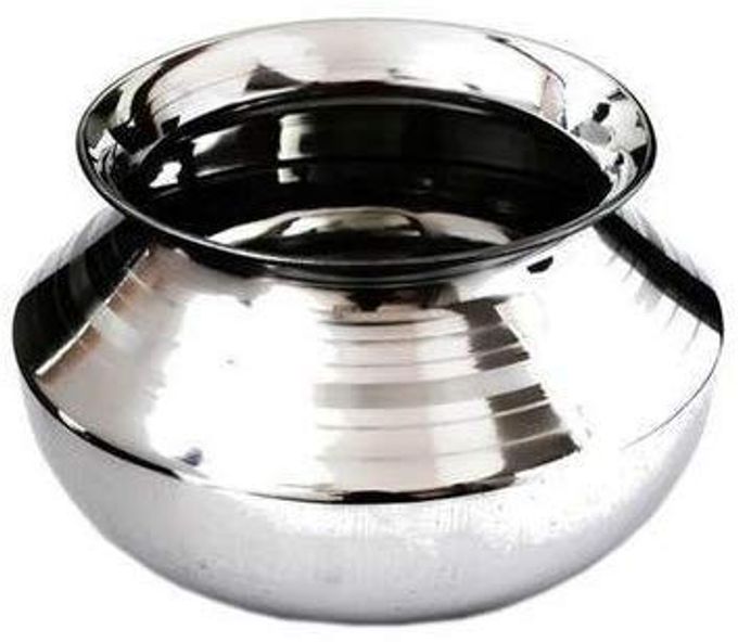 STAINLESS STEEL 8000 ML APPROX HEAVY BASE DEGCHI FOR HOME AND KITCHEN COOKING BHAGONA MULTIPURPOSE USE STEEL HANDI 8 LITRE