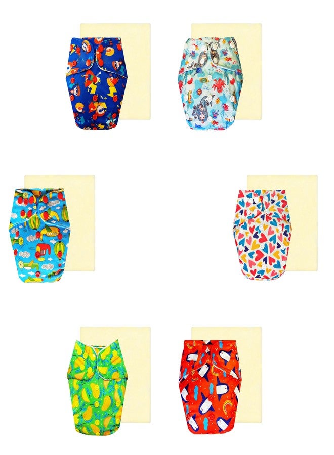 Dumbledo Elite Cloth Diaperwith Magical Soaker (Pack of 6) | Dry Feel and Comfortable | 6-Layer Absorbent Pad | Travel Friendly | All-Day Wear | 3 Months - 3 Years | Unisex Baby - Image 1