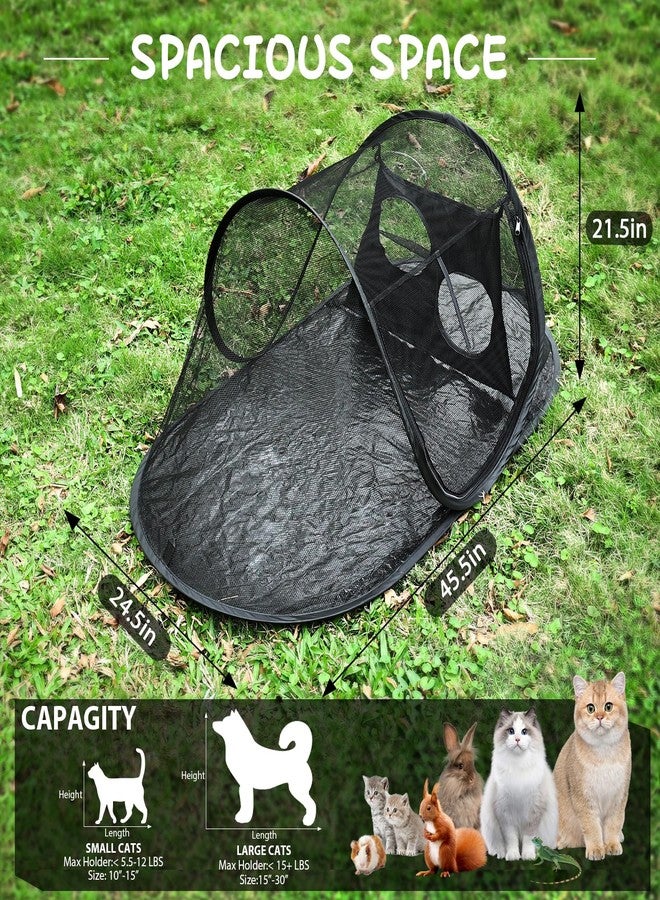 Tailtastic Outdoor Cat Tent with Removable Interactive Fabric,Outdoor Cat Enclosures for Indoor Cats, Portable Pet Playpen Ideal for Hiking, Traveling, and Sunbathing-Black - Image 2