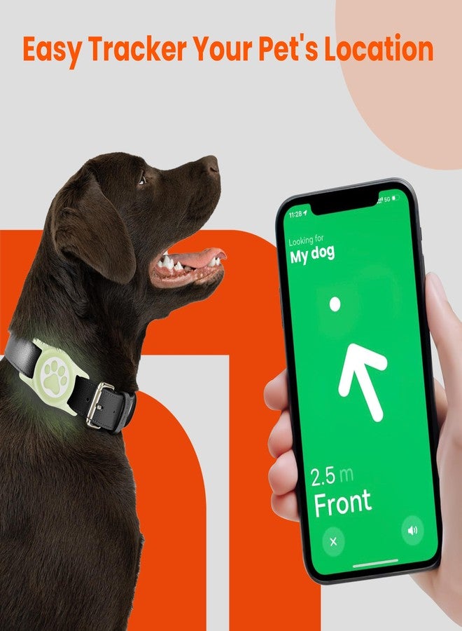 حامل طوق الكلاب المقاوم للماء من ilFindYou لجهاز Air Tag من Apple، حامل طوق الكلاب المضيء المصنوع من السيليكون لأجهزة Air Tag للكلاب والقطط (مضيء) - Image 3