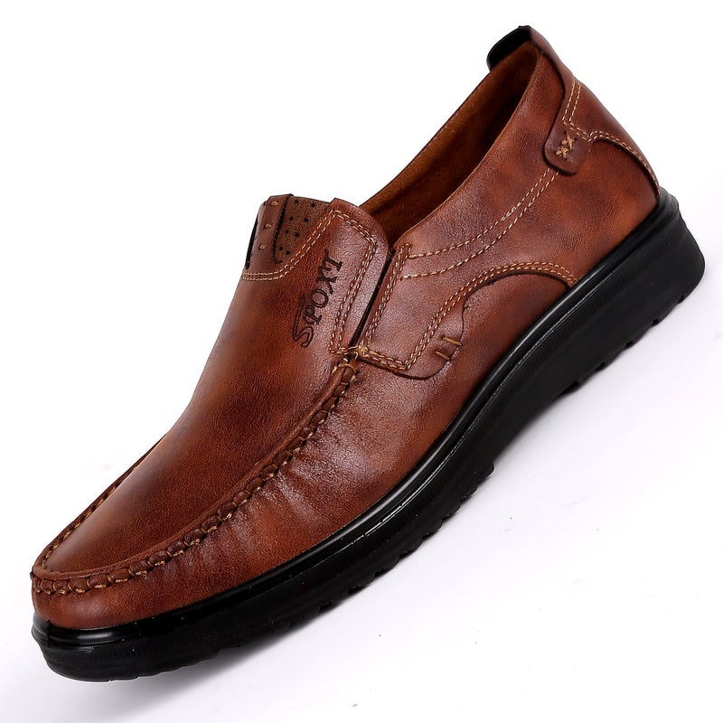 Mens Beijing Cloth Shoes Breathable Business Casual Spring Fall New Brown 