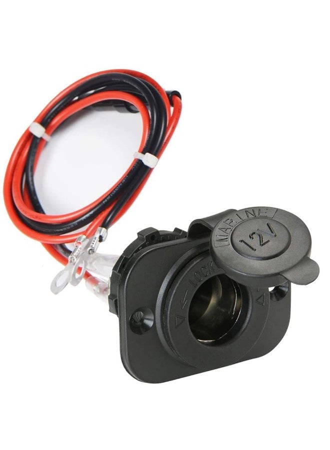 Chabeia Car Cigarette Lighter Socket with Fuse & 1M Cable – Power Outlet Adapter for Car, Boat, Motorcycle – Durable, Waterproof Dash Panel Plug for 12V/24V Accessories & Electronics - Image 1