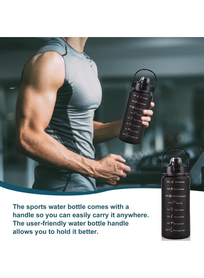 ROEIEIS Water Bottle 2L Motivational Water Bottles with Times to Drink, Half Gallon Water Jug with Handle & Removable Straw, BPA Free and Leakproof for Outdoor Sports and Fitness - Image 2