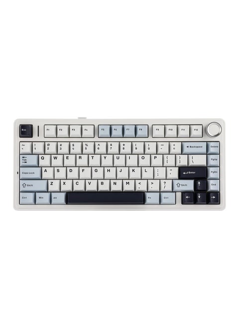 AULA F75 Gasket Mechanical Keyboard, 75% Wireless Hot Swappable Gaming Keyboard with Five-Layer Padding&Knob, Bluetooth/2.4GHz/USB-C, RGB (Glacier Blue, LEOBOG Reaper Switch)