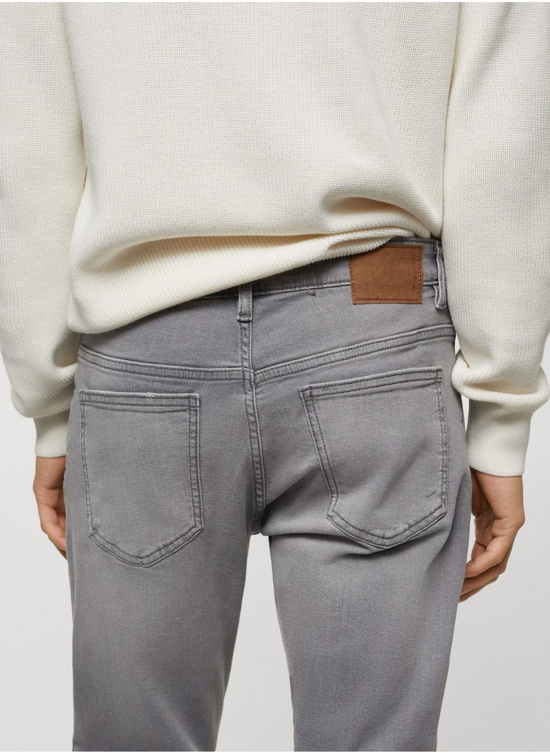 Mango Man - Skinny Fit Light Wash Jeans - Image 1