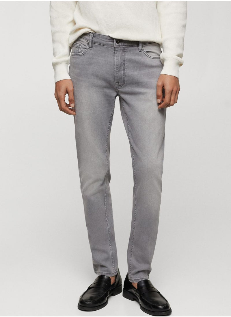 Mango Man - Skinny Fit Light Wash Jeans - Image 1