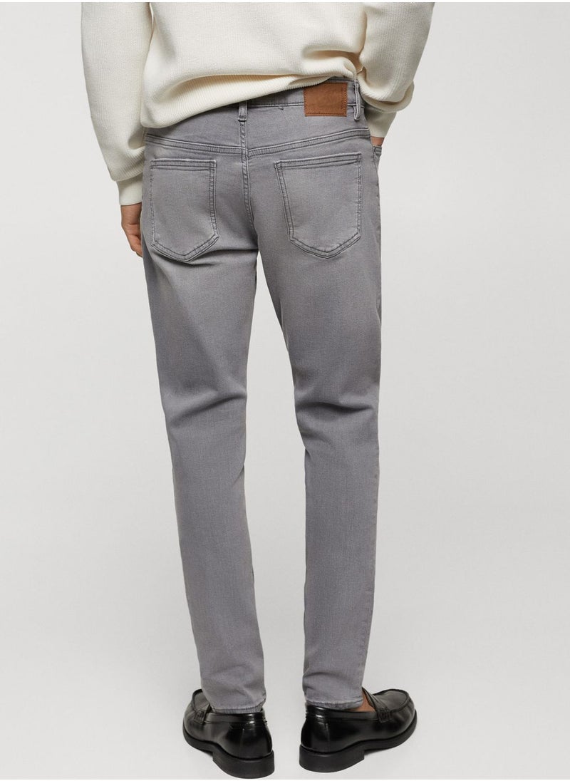 Mango Man - Skinny Fit Light Wash Jeans - Image 1