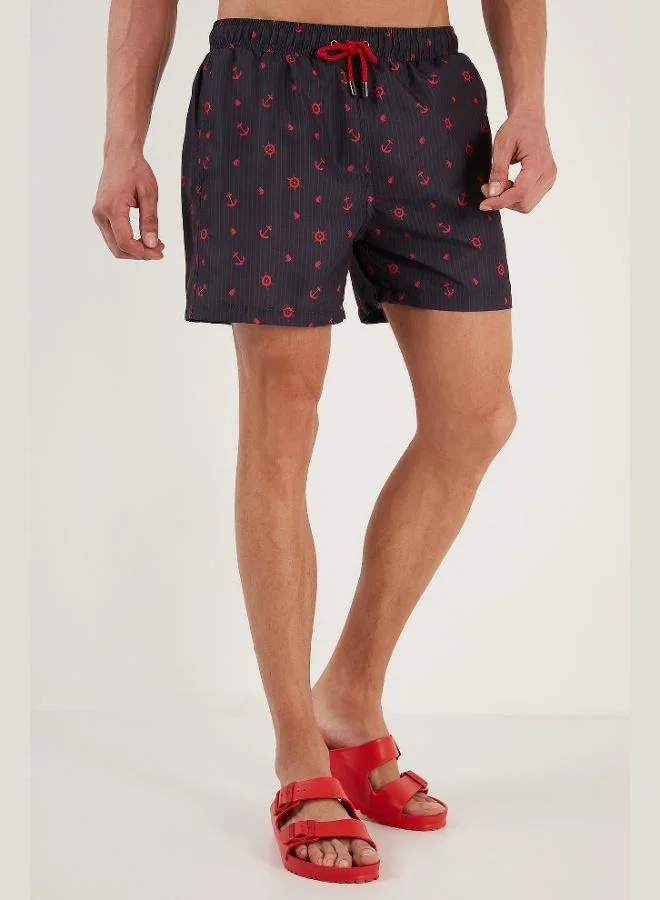 Buratti  Buratti Patterned Swim Shorts Waist-Tied Pocket Swimsuit Short Men's SWIMSUIT SHORT 380M427 for Men | Best Price UAE